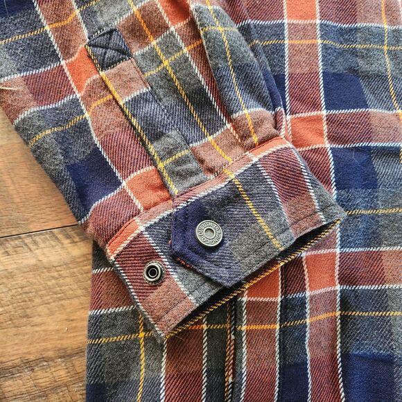 Duluth Trading Co. Mens Fleece Lined Button Up Coat Jacket 3XL Blue Red Plaid - Picture 2 of 7